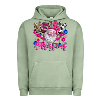 Pigment Oil Green merry Christmas santa Urban Hoodie - CowhideDigitalArt
