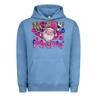 Pigment Pebble Blue merry Christmas santa Urban Hoodie - CowhideDigitalArt