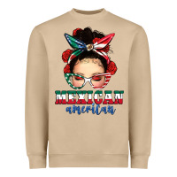 Mushroom Mexican American Messy Bun Heavyweight Sweatshirt - texasbilliewilder