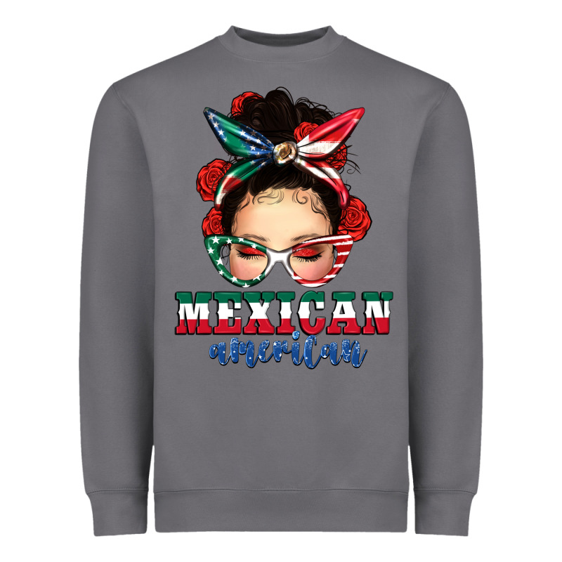Mexican American Messy Bun Heavyweight Sweatshirt by texasbilliewilder | Teevron