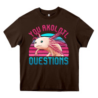 Chocolate Brown you axolotl questions 80's retro sunset Heavy Core Tee - Jasminsmagicworld