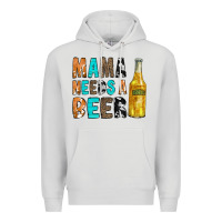 Dove Grey Mama Needs a Beer Premium Hoodie - CowCowDesign
