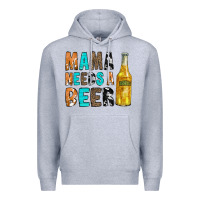 Heather Grey Mama Needs a Beer Premium Hoodie - CowCowDesign