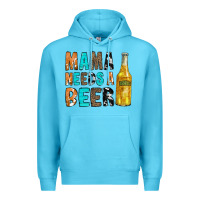 Ocean Blue Mama Needs a Beer Premium Hoodie - CowCowDesign