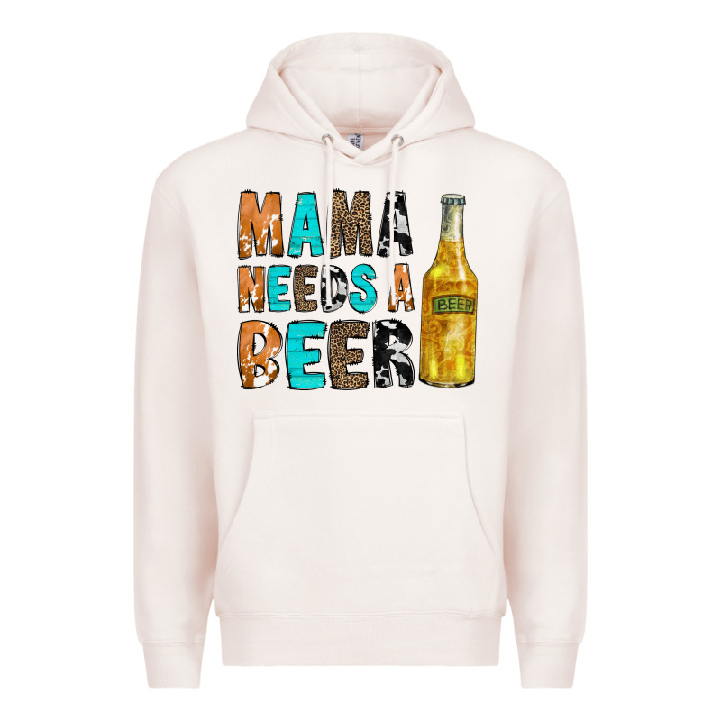 Mama Needs A Beer Premium Hoodie by CowCowDesign | Teevron