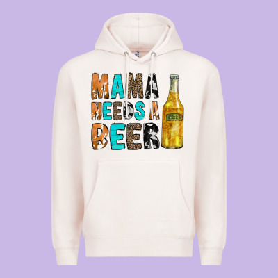 Mama Needs A Beer Premium Hoodie Designed By Cowcowdesign