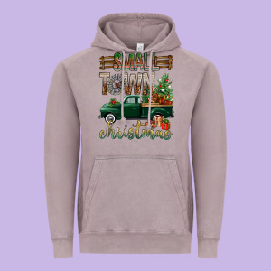 Small Town Christmas With Truck Vintage Hoodie Designed By Bundleandbundleshop