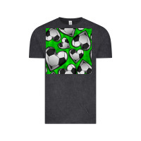 Vintage Black soccer hearts seamless pattern Vintage Tee - BundleAndBundleShop