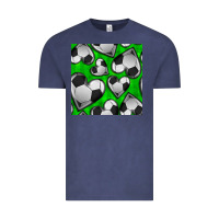 Vintage Denim soccer hearts seamless pattern Vintage Tee - BundleAndBundleShop