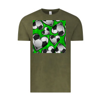 Vintage Olive soccer hearts seamless pattern Vintage Tee - BundleAndBundleShop