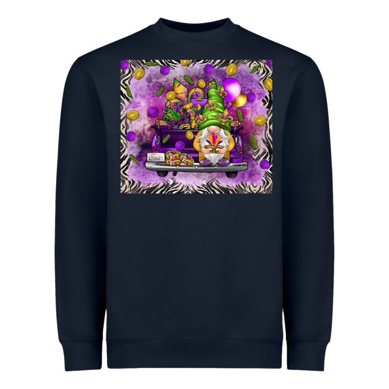 Mardi Gras Gnome On The Truck Heavyweight Sweatshirt by NancyCooperArtShop | Teevron