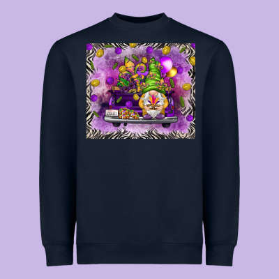 Mardi Gras Gnome On The Truck Heavyweight Sweatshirt Designed By Nancycooperartshop