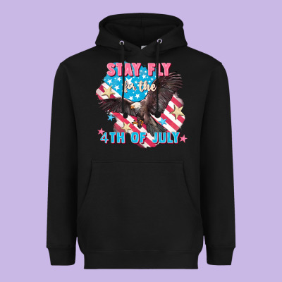 Stay Fly For The 4th Of July Heavyweight Hoodie Designed By Fadigitalartstudio