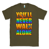 Army Green Lgbtq You'll Never Walk Alone With Peace Classic Tee - BundleAndBundleShop