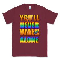 Burgundy Lgbtq You'll Never Walk Alone With Peace Classic Tee - BundleAndBundleShop