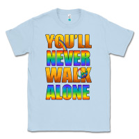 Dusty Blue Lgbtq You'll Never Walk Alone With Peace Classic Tee - BundleAndBundleShop