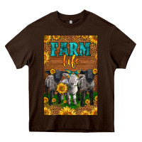 Chocolate Brown Western Baby Sheeps Farm Life Heavy Core Tee - LillyAllenDesigns