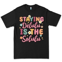 Black staying delulu is the solulu Premium Tee - MaliasSmallBusiness