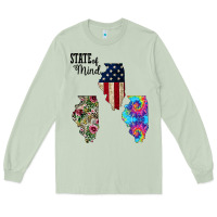 Matcha Im in a Fishing State of Mind Illinois Long Sleeve Tee - Bettercallsaul