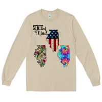 Mushroom Im in a Fishing State of Mind Illinois Long Sleeve Tee - Bettercallsaul