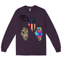 Plum Im in a Fishing State of Mind Illinois Long Sleeve Tee - Bettercallsaul