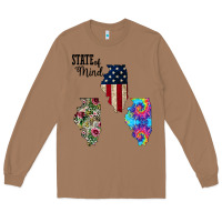 Toasted Coconut Im in a Fishing State of Mind Illinois Long Sleeve Tee - Bettercallsaul