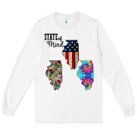 White Im in a Fishing State of Mind Illinois Long Sleeve Tee - Bettercallsaul
