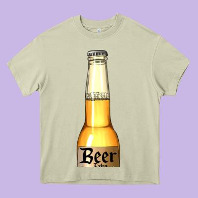 Yellow Beer Bottle Heavy Core Tee Designed By Adodesignshop