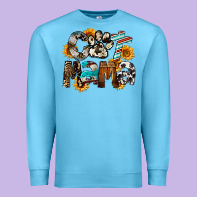Western Cat Mama Mother's Day Premium Sweatshirt Designed By Fadigitalartstudio