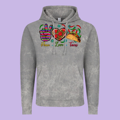 Peace Love Tacos Vintage Hoodie Designed By Bundleandbundleshop