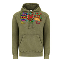 Vintage Olive Peace Love Tacos Vintage Hoodie - BundleAndBundleShop