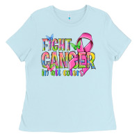 Baby Blue fight cancer in all colors Ladies Tee - NancyCooperArtShop