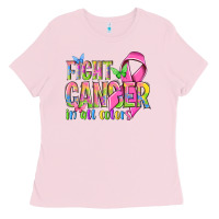 Bubblegum Pink fight cancer in all colors Ladies Tee - NancyCooperArtShop
