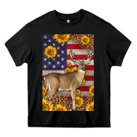 Black Western American Deer Heavy Core Tee - LillyAllenDesigns