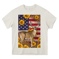 Cream Western American Deer Heavy Core Tee - LillyAllenDesigns