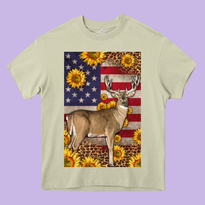 Western American Deer Heavy Core Tee Designed By Lillyallendesigns