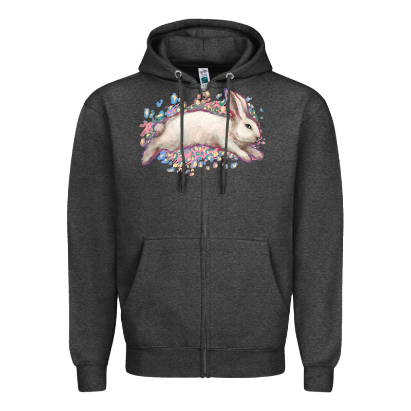 Easter Bunny Leopard Easter Day Zipper Hoodie by HowdyJamesFarm | Teevron