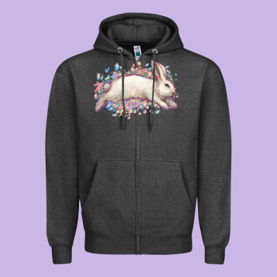 Easter Bunny Leopard Easter Day Zipper Hoodie Designed By Howdyjamesfarm