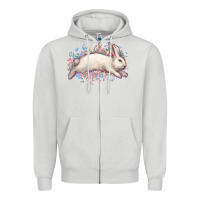 Dove Grey Easter Bunny leopard Easter Day Zipper Hoodie - HowdyJamesFarm