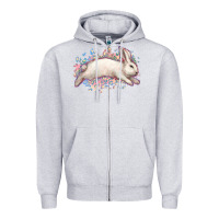Heather Grey Easter Bunny leopard Easter Day Zipper Hoodie - HowdyJamesFarm