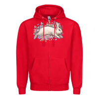 Red Easter Bunny leopard Easter Day Zipper Hoodie - HowdyJamesFarm
