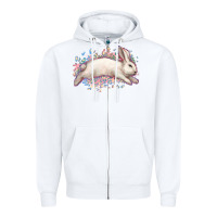 White Easter Bunny leopard Easter Day Zipper Hoodie - HowdyJamesFarm