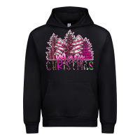 Black Merry Christmas pink  trees Urban Hoodie - CowhideDigitalArt