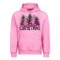 Fuchsia Pink Merry Christmas pink  trees Urban Hoodie - CowhideDigitalArt