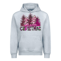 Heather Grey Merry Christmas pink  trees Urban Hoodie - CowhideDigitalArt