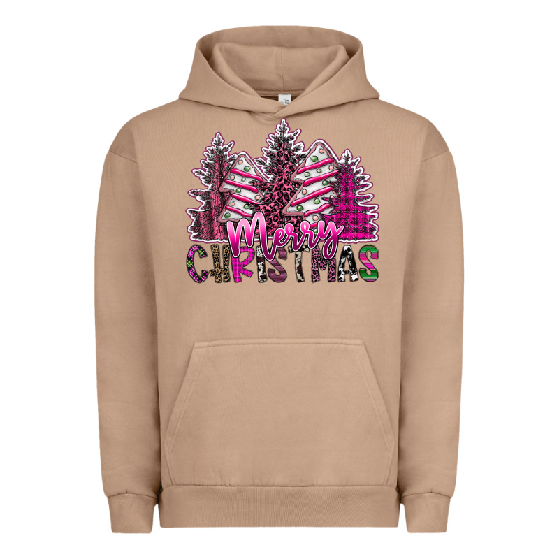 Merry Christmas Pink  Trees Urban Hoodie by CowhideDigitalArt | Teevron
