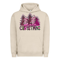 Pigment French Oak Merry Christmas pink  trees Urban Hoodie - CowhideDigitalArt