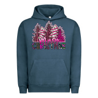 Pigment Midnight Navy Merry Christmas pink  trees Urban Hoodie - CowhideDigitalArt