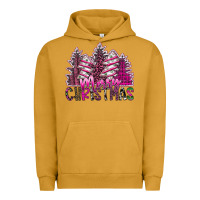 Pigment Peanut Butter Merry Christmas pink  trees Urban Hoodie - CowhideDigitalArt