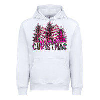White Merry Christmas pink  trees Urban Hoodie - CowhideDigitalArt
